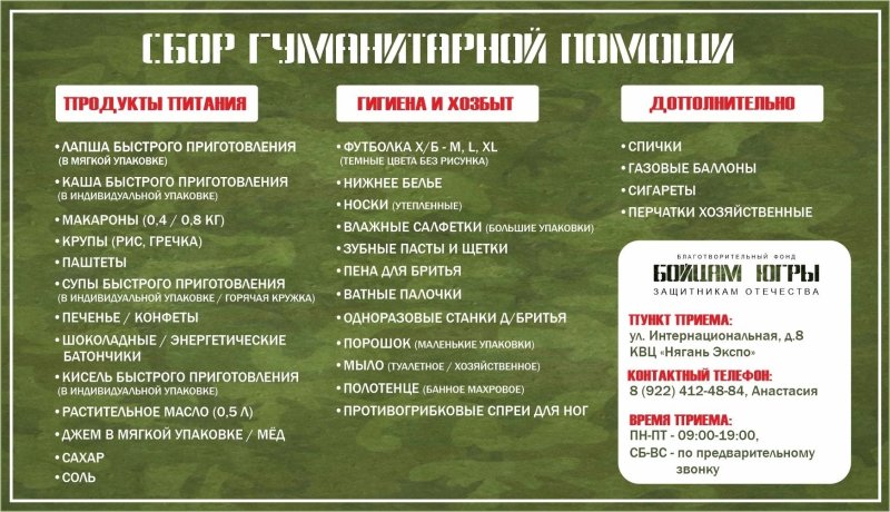 ОБЪЯВЛЯЕМ СБОР ГУМАНИТАРНОЙ ПОМОЩИ ДЛЯ НАШИХ ВОЕННОСЛУЖАЩИХ В ЗОНЕ СВО